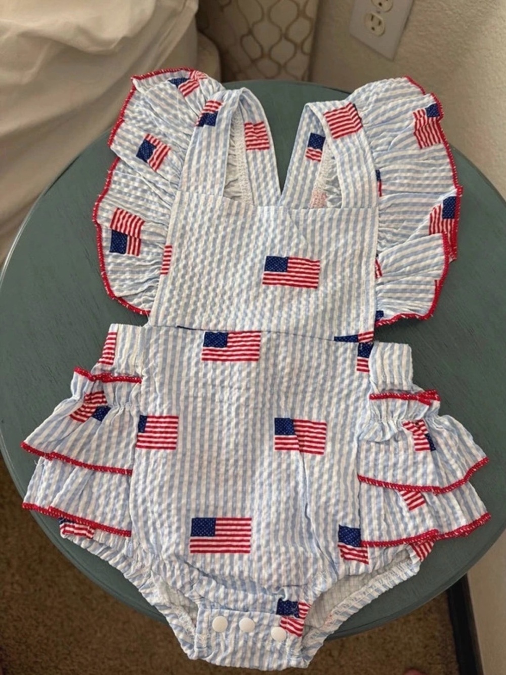 Baby Girl July 4th Romper - New